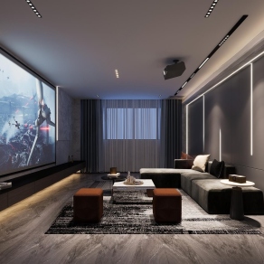 现代影音室3D模型下载